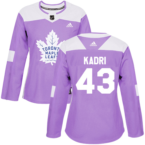 Adidas Maple Leafs #43 Nazem Kadri Purple Authentic Fights Cancer Women's Stitched NHL Jersey